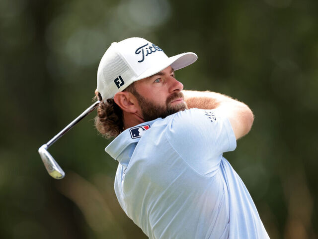 CROMWELL, CONNECTICUT - JUNE 22: Cameron Young of the United States plays his shot from the 17th tee during the third round of the Travelers Championship at TPC River Highlands on June 22, 2024 in Cromwell, Connecticut.