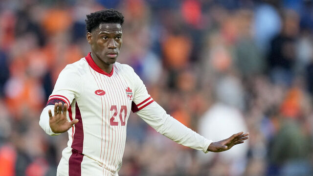 ROTTERDAM, NETHERLANDS - JUNE 6: Jonathan David of Canada gestures during the international friendly match between Netherlands and Canada at De Kuip on June 6, 2024 in Rotterdam, Netherlands.