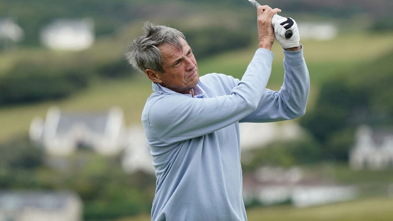 LETTERKENNY, IRELAND - AUGUST 19: TV football pundit Alan Hansen in action during the Celebrity Series ProAm ahead of the Irish Legends presented by the McGinley Foundation on August 19, 2021 in Letterkenny, Ireland.