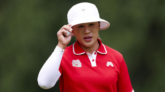 SAMMAMISH, WASHINGTON - JUNE 23: Amy Yang of South Korea reacts after making a par on the 12th hole during the final round of the KPMG Women's PGA Championship at Sahalee Country Club on June 23, 2024 in Sammamish, Washington.