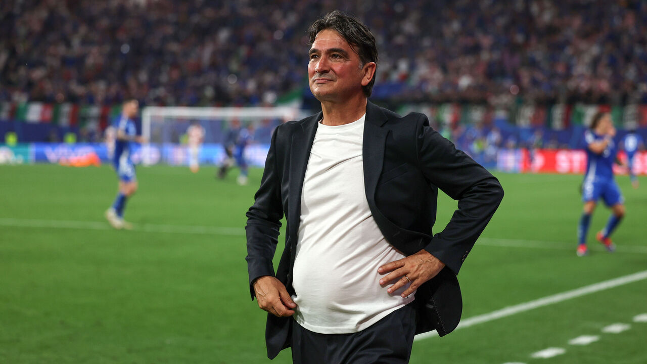 LEIPZIG, GERMANY - JUNE 24: Zlatko Dalic, Head Coach of Croatia, looks on during the UEFA EURO 2024 group stage match between Croatia and Italy at Football Stadium Leipzig on June 24, 2024 in Leipzig, Germany.