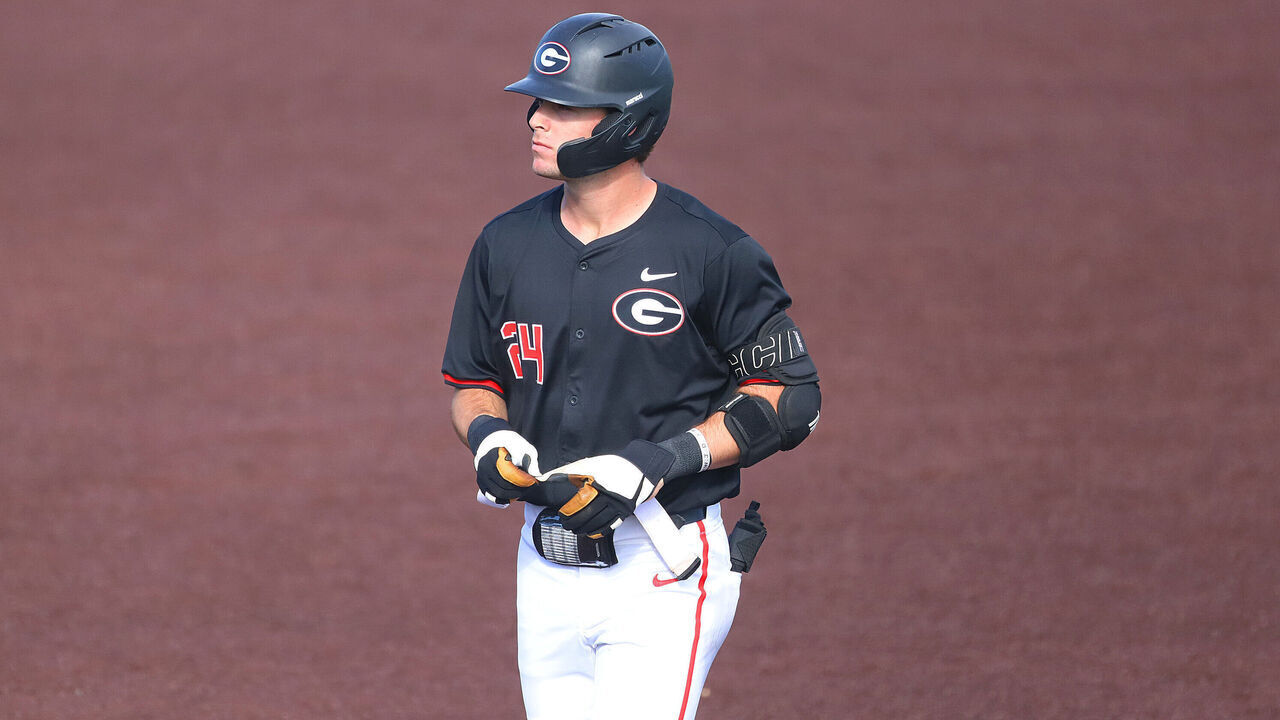 LEXINGTON, KY - MARCH 16: Georgia first baseman Charlie Condon (24) in a game between the Georgia Bulldogs and the Kentucky Wildcats on March 16, 2024, at Kentucky Proud Park in Lexington, KY.