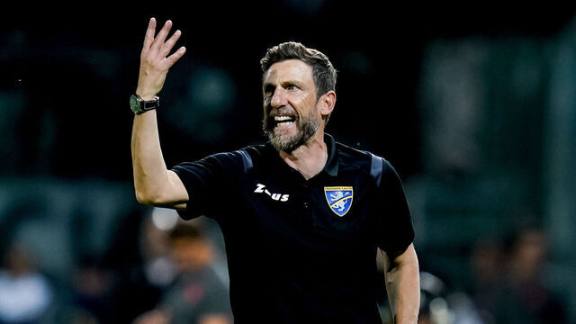 Eusebio Di Francesco head coach of Frosinone Calcio reacts during the Serie A TIM match between Frosinone Calcio and Udinese Calcio at Stadio Benito Stirpe on May 26, 2024 in Frosinone, Italy.