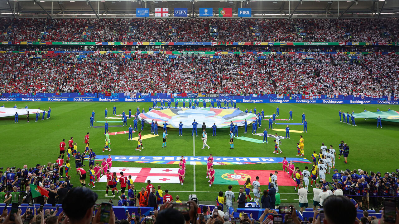 GELSENKIRCHEN, GERMANY - JUNE 26: A general view is pictured during the UEFA EURO 2024 group stage match between Georgia and Portugal at Arena AufSchalke on June 26, 2024 in Gelsenkirchen, Germany.