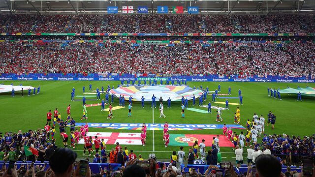 GELSENKIRCHEN, GERMANY - JUNE 26: A general view is pictured during the UEFA EURO 2024 group stage match between Georgia and Portugal at Arena AufSchalke on June 26, 2024 in Gelsenkirchen, Germany.