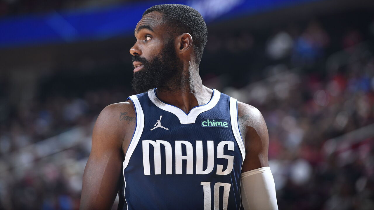 HOUSTON, TX - MARCH 31: Tim Hardaway Jr. #10 of the Dallas Mavericks looks on during the game against the Houston Rockets on March 31, 2024 at the Toyota Center in Houston, Texas. Mandatory Copyright Notice: Copyright 2024 NBAE