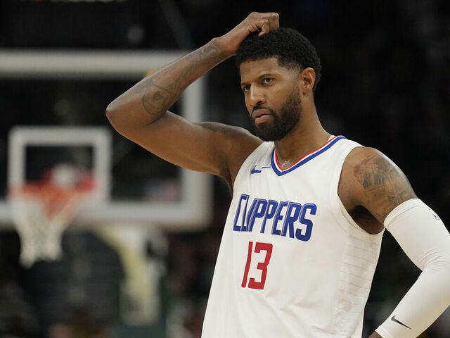 MILWAUKEE, WISCONSIN - MARCH 04: Paul George #13 of the LA Clippers reacts during the second half against the Milwaukee Bucks at Fiserv Forum on March 04, 2024 in Milwaukee, Wisconsin.