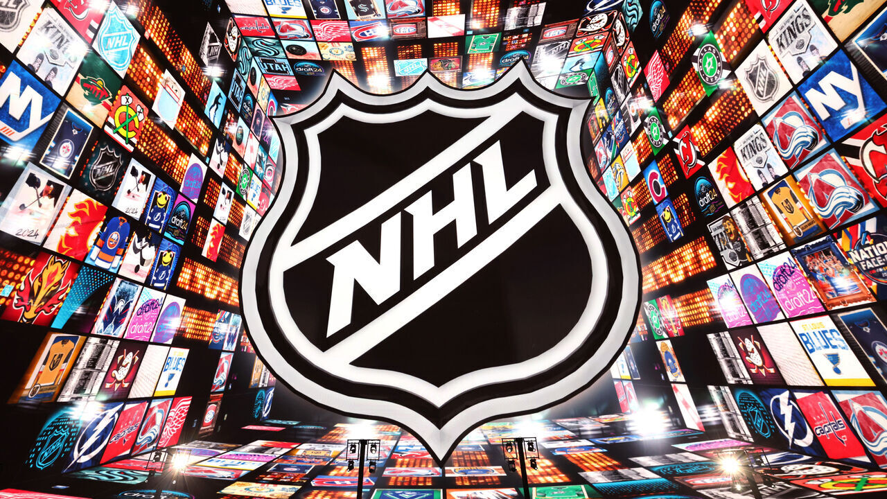 LAS VEGAS, NEVADA - JUNE 29: A general view of the draft stage and floor are seen during the 2024 Upper Deck NHL Draft Rounds 2-7 at Sphere on June 29, 2024 in Las Vegas, Nevada.