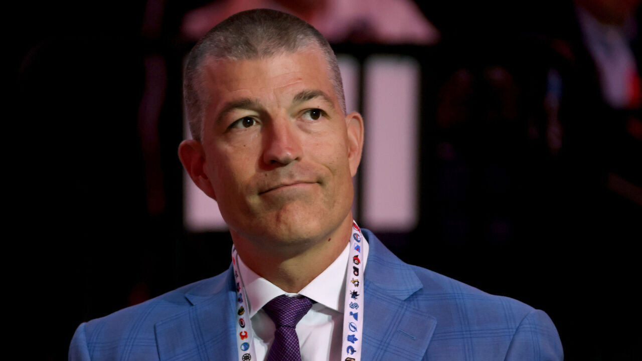 MONTREAL, QUEBEC - JULY 08: General manager Julien BriseBois of the Tampa Bay Lightning looks on during the 2022 Upper Deck NHL Draft at Bell Centre on July 08, 2022 in Montreal, Quebec.