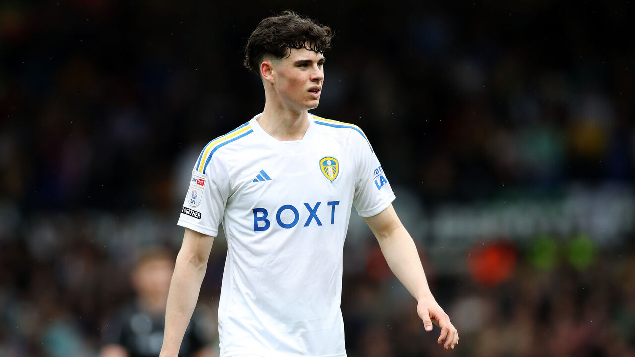Leeds United's Archie Gray looks on during the Sky Bet Championship match at Elland Road, Leeds. Picture date: Saturday April 13, 2024.