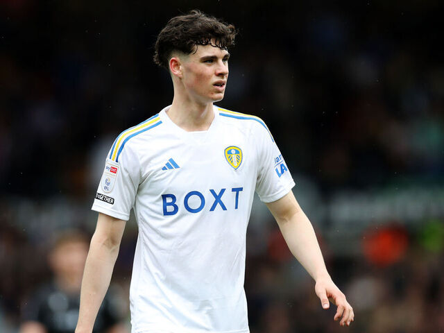 Leeds United's Archie Gray looks on during the Sky Bet Championship match at Elland Road, Leeds. Picture date: Saturday April 13, 2024.