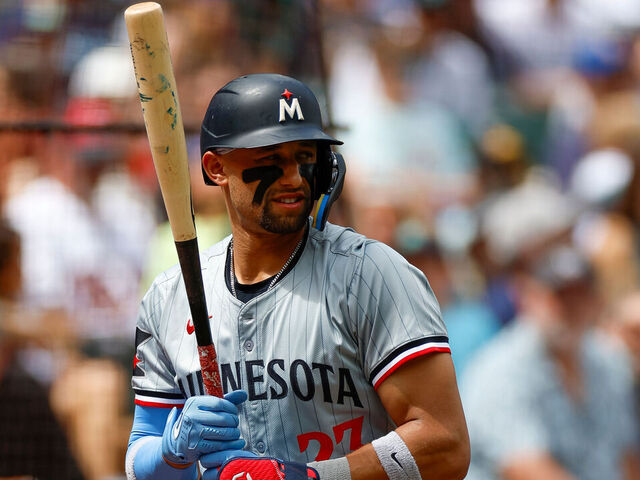 SEATTLE, WASHINGTON - JUNE 30: Royce Lewis #23 of the Minnesota Twins on deck in the fifth inning during a game against the Seattle Mariners at T-Mobile Park on June 30, 2024 in Seattle, Washington.