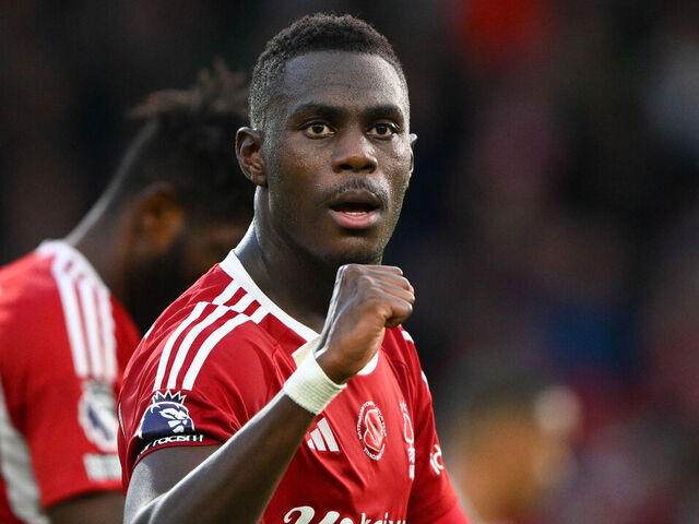 Moussa Niakhate of Nottingham Forest celebrates victory during the Premier League match between Nottingham Forest and Aston Villa at the City Ground, Nottingham on Sunday 5th November 2023.