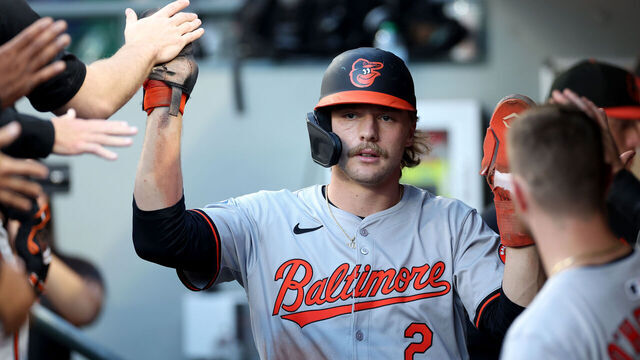 SEATTLE, WASHINGTON - JULY 02: Gunnar Henderson #2 of the Baltimore Orioles celebrates a run during the fourth inning against the Seattle Mariners at T-Mobile Park on July 02, 2024 in Seattle, Washington.