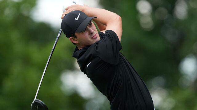 SILVIS, ILLINOIS - JULY 06: Davis Thompson of the United States hits his tee shot on the 15th hole during the third round of the John Deere Classic at TPC Deere Run on July 06, 2024 in Silvis, Illinois.