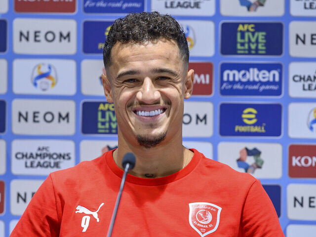 Qatars Al Duhail SC player Correia Coutinho Philippe attends a press conference ahead of the AFC Champions League Group E football match between Qatars Al Duhail SC and Saudi Arabias Al Nassr at Khalifa International Stadium in Doha, Qatar on 06 November 2023.