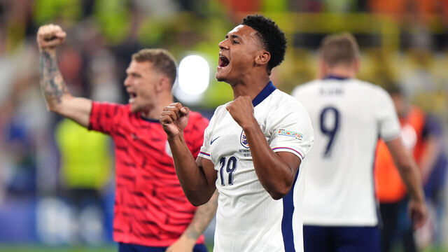 England's Ollie Watkins celebrates following the UEFA Euro 2024, semi-final match at the BVB Stadion Dortmund in Dortmund, Germany. Picture date: Wednesday July 10, 2024.
