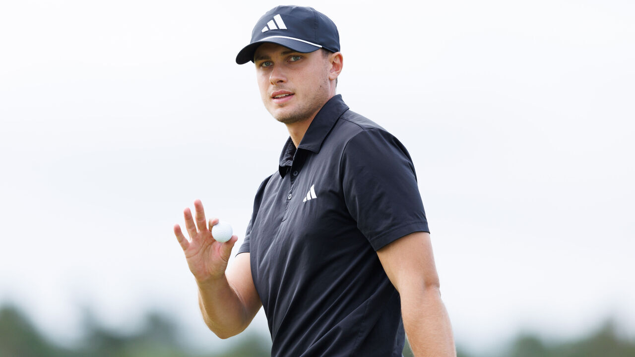 NORTH BERWICK, SCOTLAND - JULY 12: Ludvig Aberg of Sweden during the 2024 Genesis Scottish Open Second Round at The Renaissance Club, on July 12, 2024, in North Berwick, Scotland.