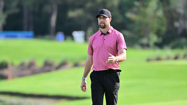 ORLANDO, FLORIDA - JANUARY 19: Professional football player Adam Thielen walks on the fifth hole during the second round of the Hilton Grand Vacations Tournament of Champions at Lake Nona Golf & Country Club on January 19, 2024 in Orlando, Florida.