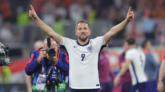 DORTMUND, GERMANY - JULY 10: Harry Kane of England Jubilation at reaching the final after the UEFA EURO 2024 semi-final match between Netherlands and England at Football Stadium Dortmund on July 10, 2024 in Dortmund, Germany.