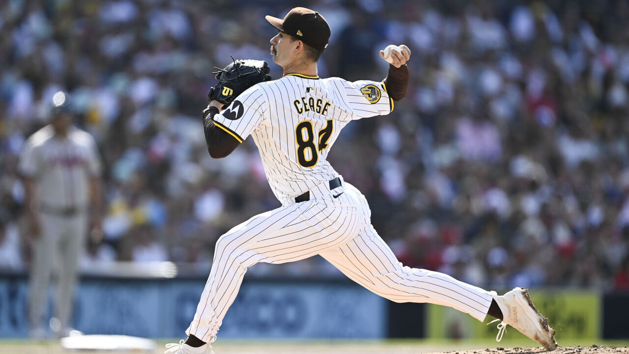 SAN DIEGO, CA - JULY 13: Dylan Cease #84 of the San Diego Padres pitches during the third inning of a baseball game against the Atlanta Braves at Petco Park on July 13, 2024 in San Diego, California.
