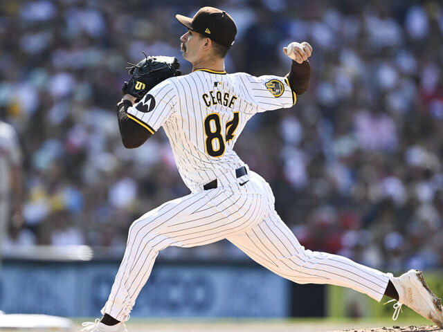 SAN DIEGO, CA - JULY 13: Dylan Cease #84 of the San Diego Padres pitches during the third inning of a baseball game against the Atlanta Braves at Petco Park on July 13, 2024 in San Diego, California.