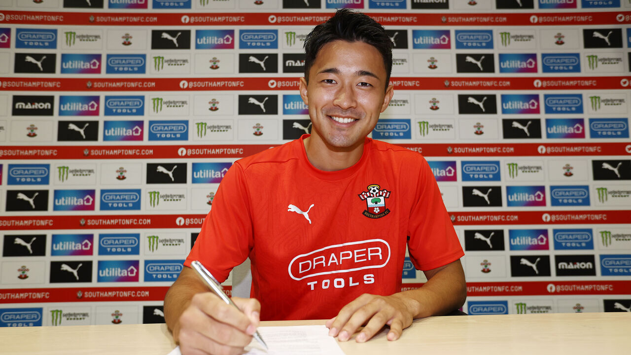 SOUTHAMPTON, ENGLAND - JULY 10: In this image released on July 14, 2024, Southampton FC complete the signing of Yukinari Sugawara at the Staplewood Campus on July 10, 2024 in Southampton, England.