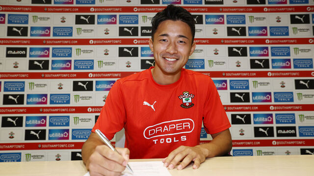 SOUTHAMPTON, ENGLAND - JULY 10: In this image released on July 14, 2024, Southampton FC complete the signing of Yukinari Sugawara at the Staplewood Campus on July 10, 2024 in Southampton, England.