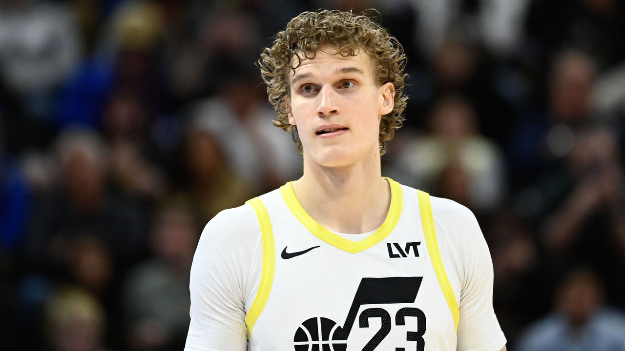 SALT LAKE CITY, UTAH - FEBRUARY 15: Lauri Markkanen #23 of the Utah Jazz in action during the second half of a game against the Golden State Warriors at Delta Center on February 15, 2024 in Salt Lake City, Utah.