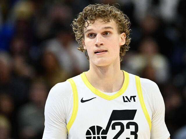 SALT LAKE CITY, UTAH - FEBRUARY 15: Lauri Markkanen #23 of the Utah Jazz in action during the second half of a game against the Golden State Warriors at Delta Center on February 15, 2024 in Salt Lake City, Utah.