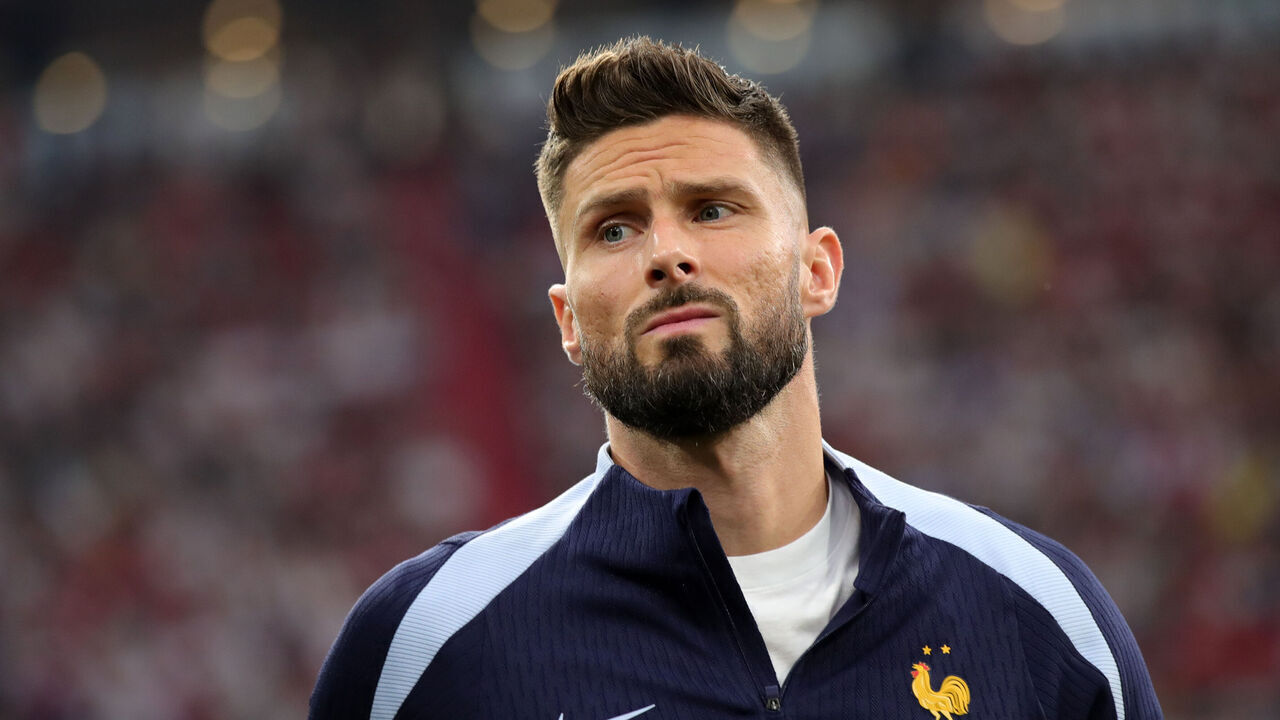 MUNICH, GERMANY - JULY 09: Olivier Giroud of France prior the UEFA EURO 2024 semi-final match between Spain v France at Munich Football Arena on July 09, 2024 in Munich, Germany.