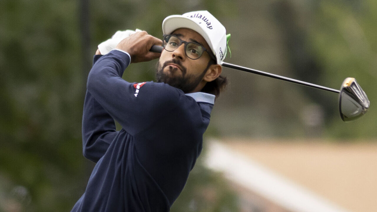 DETROIT, MI - JUNE 30: Akshay Bhatia (USA) drives the ball off the tee during the fourth round of the Rocket Mortgage Classic on June 30, 2024 at Detroit Golf Club in Detroit, Michigan.