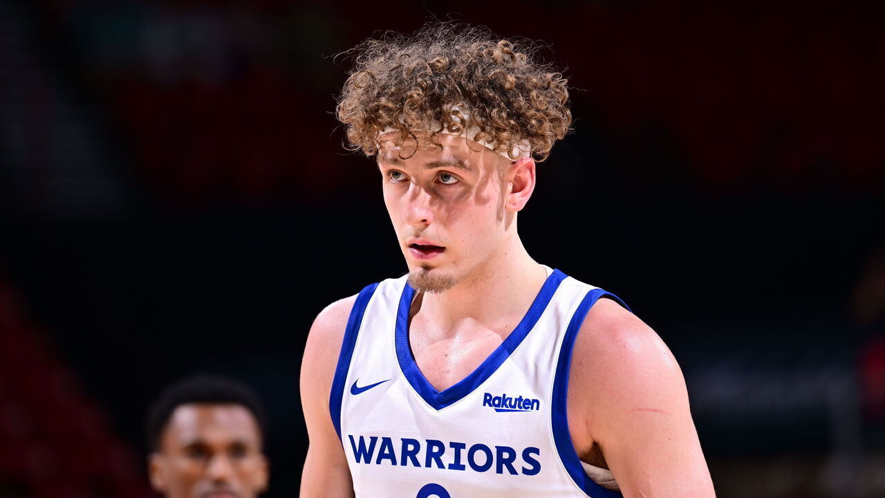 LAS VEGAS, NV - JULY 13: Brandin Podziemski #2 of the Golden State Warriors looks on during the game against the Phoenix Suns on July 13, 2024 at the Thomas & Mack Center in Las Vegas, Nevada. Mandatory Copyright Notice: Copyright 2024 NBAE