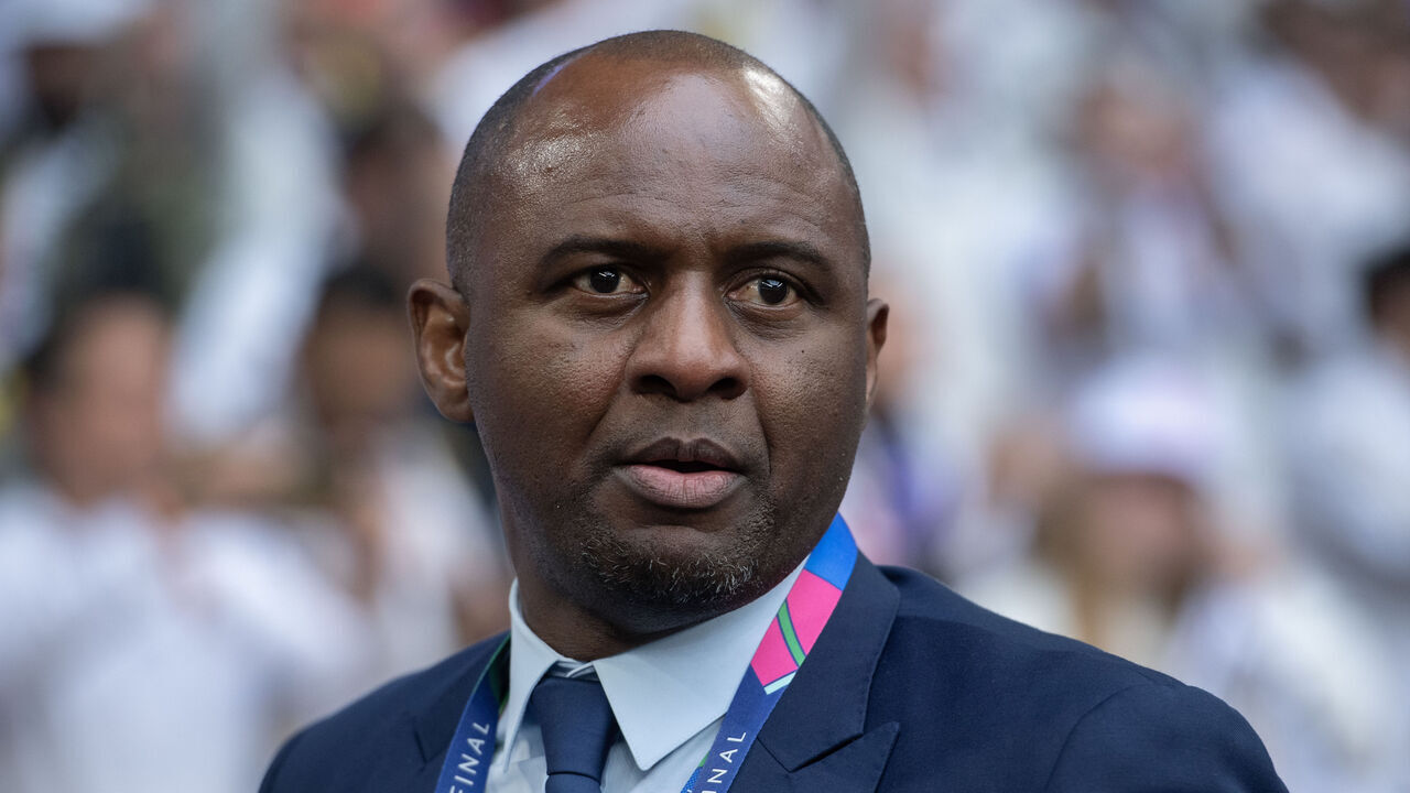 LONDON, ENGLAND - JUNE 1: Patrick Vieira looks on prior to the UEFA Champions League 2023/24 final match between Borussia Dortmund v Real Madrid CF at Wembley Stadium on June 1, 2024 in London, England.