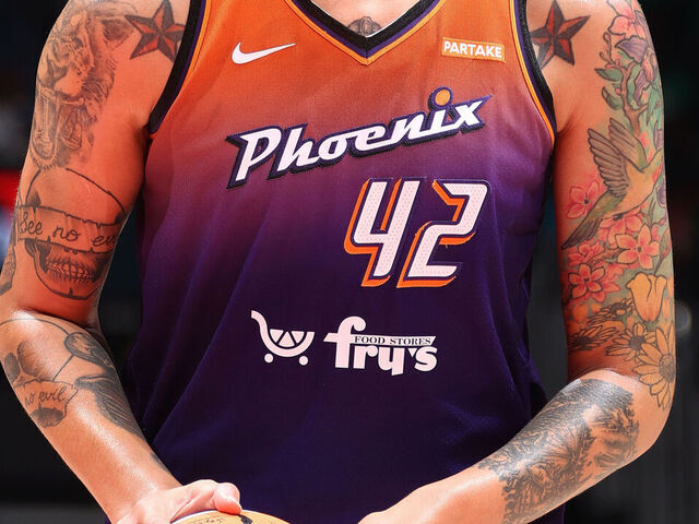WASHINGTON, DC - JULY 16: Brittney Griner #42 of the Phoenix Mercury prepares to shoot a free throw during the game against the Washington Mystics on July 16, 2024 at Capital One Arena in Washington, DC. Mandatory Copyright Notice: Copyright 2024 NBAE