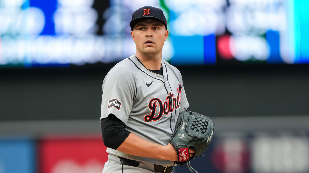 MINNEAPOLIS, MN - JULY 02: Tarik Skubal #29 of the Detroit Tigers pitches against the Minnesota Twins on July 2, 2024 at Target Field in Minneapolis, Minnesota.