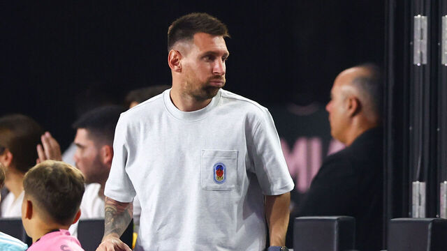 FORT LAUDERDALE, FLORIDA - JULY 17: Lionel Messi #10 of Inter Miami looks on during the first half of a game against Toronto FC at Chase Stadium on July 17, 2024 in Fort Lauderdale, Florida.