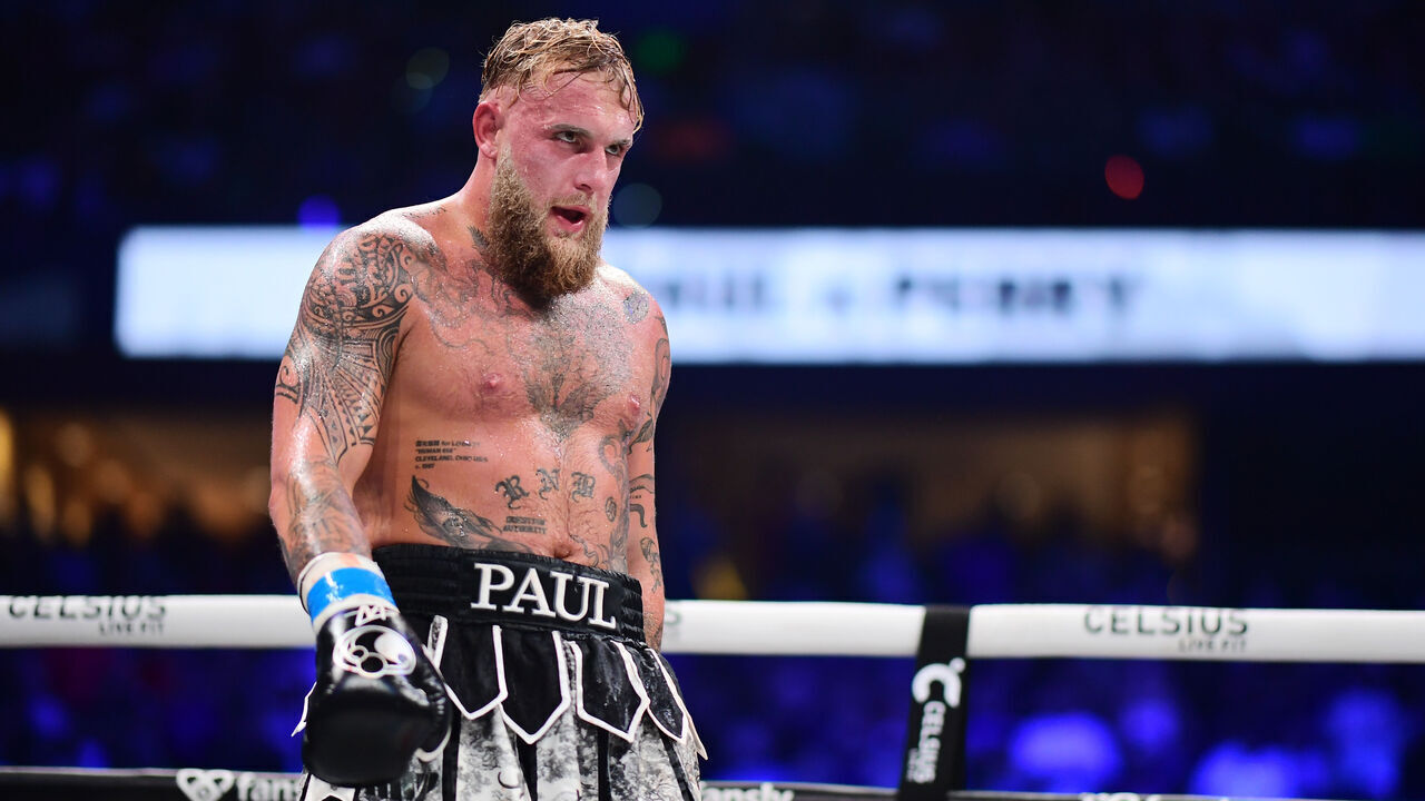 TAMPA, FLORIDA - JULY 20: Jake Paul looks on during their cruiserweight fight against Mike Perry at Amalie Arena on July 20, 2024 in Tampa, Florida.