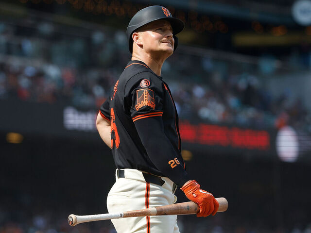 SAN FRANCISCO, CALIFORNIA - JULY 13: Matt Chapman #26 of the San Francisco Giants looks on while at bat against the Minnesota Twins at Oracle Park on July 13, 2024 in San Francisco, California.