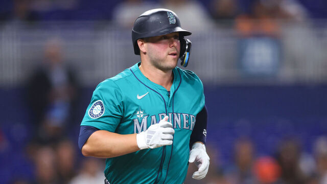 MIAMI, FLORIDA - JUNE 21: Ty France #23 of the Seattle Mariners in action against the Miami Marlins during the second inning of the game at loanDepot park on June 21, 2024 in Miami, Florida.