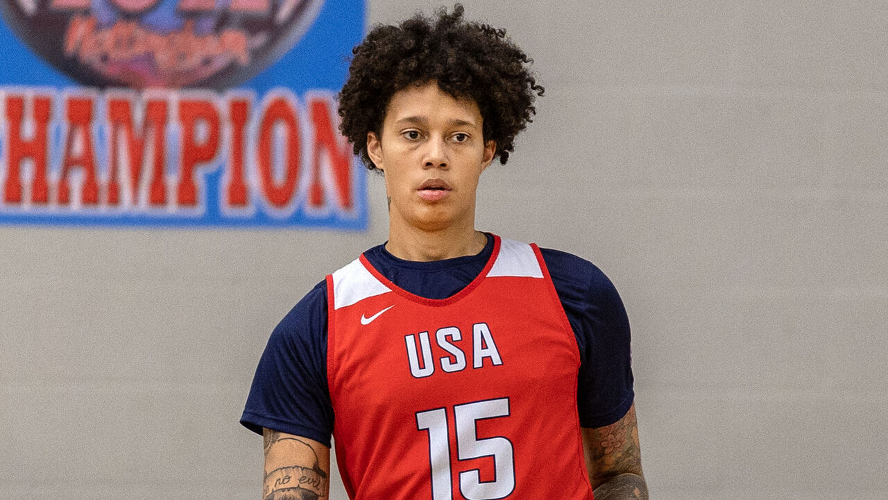 LONDON, ENGLAND: JULY 22: Brittney Griner during the USA Women's basketball team training session at CitySport, The Franklin Building, London, before playing against Germany at the O2 arena in London in preparation for the Paris Olympic Games on July 22nd, 2024, in London, England.