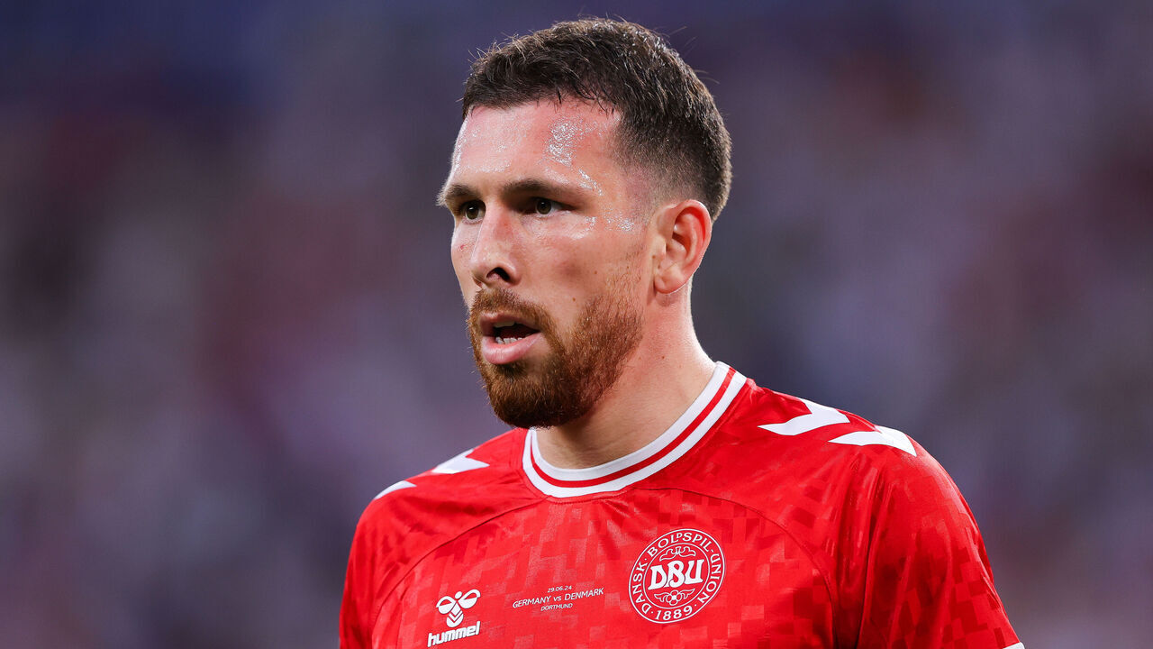 DORTMUND, GERMANY - JUNE 29: Pierre-Emile Hojbjerg of Denmark during the UEFA EURO 2024 round of 16 match between Germany and Denmark at Football Stadium Dortmund on June 29, 2024 in Dortmund, Germany.