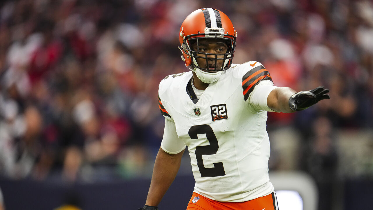 HOUSTON, TX - JANUARY 13: Amari Cooper #2 of the Cleveland Browns looks on from the field during an NFL wild-card playoff football game against the Houston Texans at NRG Stadium on January 13, 2024 in Houston, Texas.