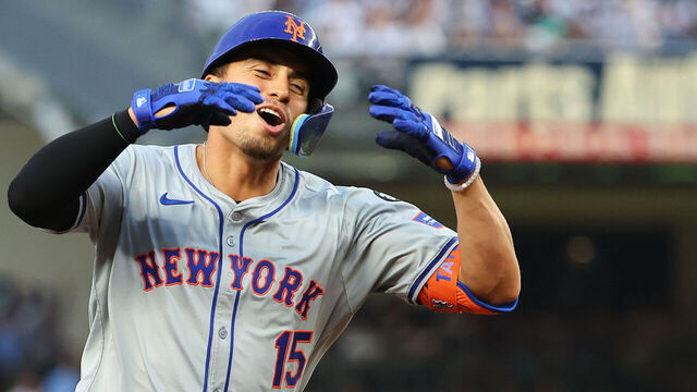 BRONX, NY - JULY 24: Tyrone Taylor #15 of the New York Mets rounds the bases after he hits a home run during the game against the New York Yankees on July 24, 2024 at Yankee Stadium in the Bronx, New York.