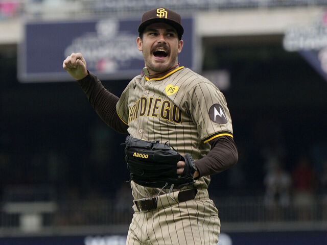 WASHINGTON, DC - JULY 25: Dylan Cease #84 of the San Diego Padres celebrates after throwing a no-hitter against the Washington Nationals at Nationals Park on July 25, 2024 in Washington, DC.