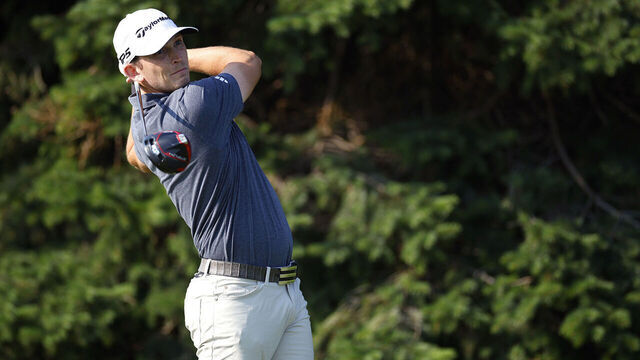BLAINE, MINNESOTA - JULY 25: Jacob Bridgeman of the United States plays his shot from the second teeduring the first round of the 3M Open at TPC Twin Cities on July 25, 2024 in Blaine, Minnesota.