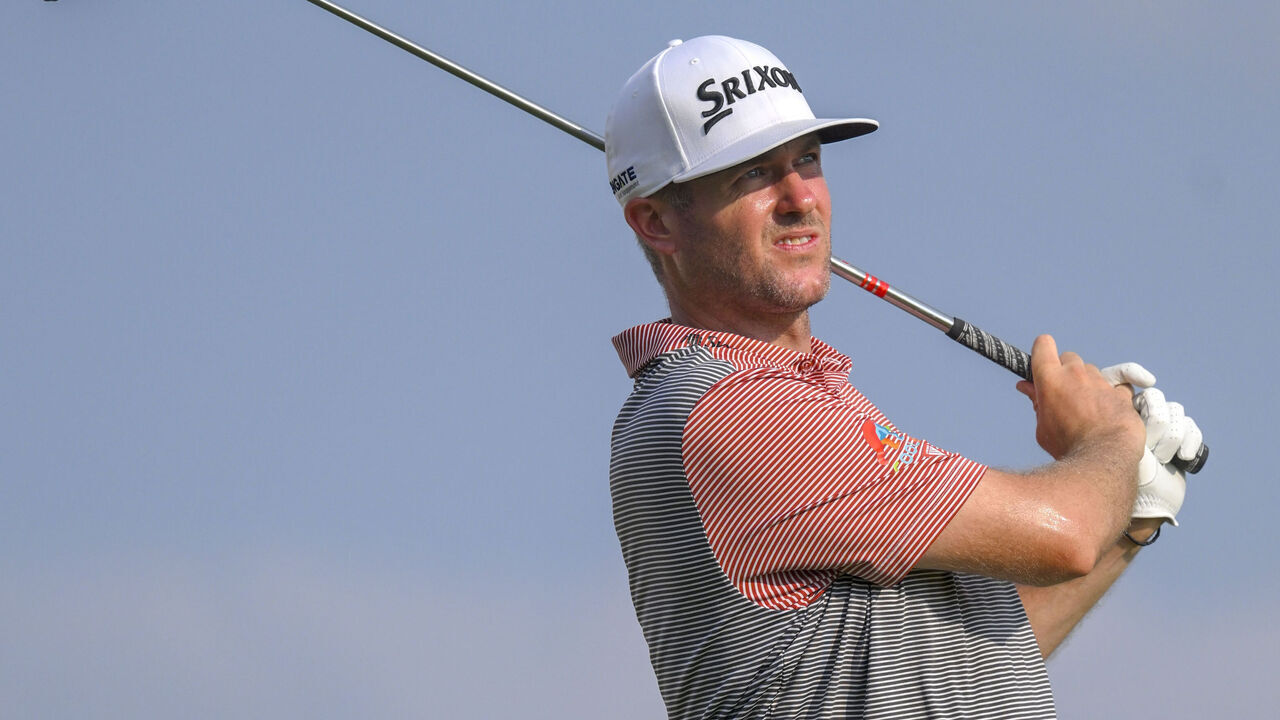 BLAINE, MN - JULY 26: Taylor Pendrith takes a tee shot on the 18th hole during the second round of the 3M Open at TPC Twin Cities on July 26, 2024 in Blaine, Minnesota.
