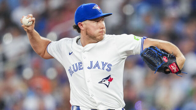 TORONTO, ON - JUNE 18: Nate Pearson #24 of Toronto Blue Jays pitches to the Boston Red Sox during the seventh inning in their MLB game at the Rogers Centre on June 18, 2024 in Toronto, Ontario, Canada.
