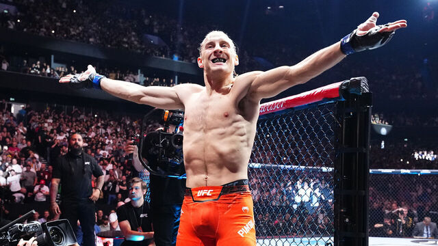 MANCHESTER, ENGLAND - JULY 27: Paddy Pimblett of England prepares to face King Green in a lightweight bout during the UFC 304 event at Co-op Live on July 27, 2024 in Manchester, England.