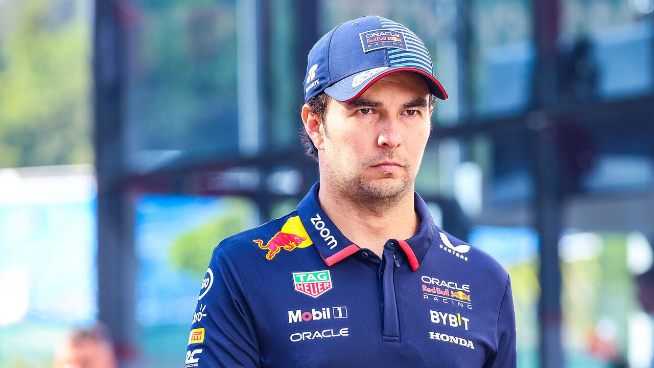 SPA, BELGIUM - JULY 28: Sergio Perez of Mexico and Oracle Red Bull Racing walks in the paddok after the F1 Grand Prix of Belgium at Circuit de Spa-Francorchamps on July 28, 2024 in Spa, Belgium.